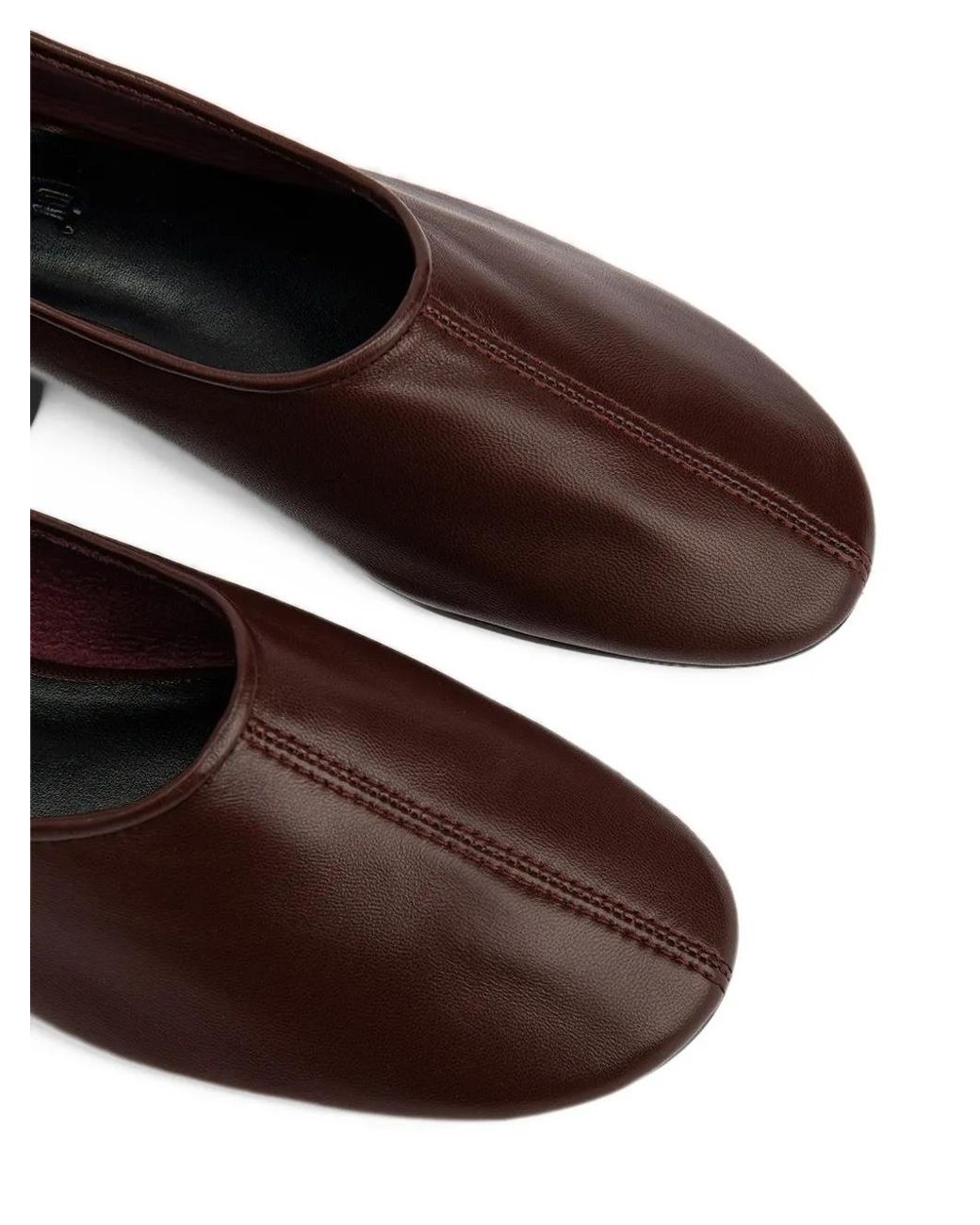 By Far Brown Prudence Leather Ballet Flats
