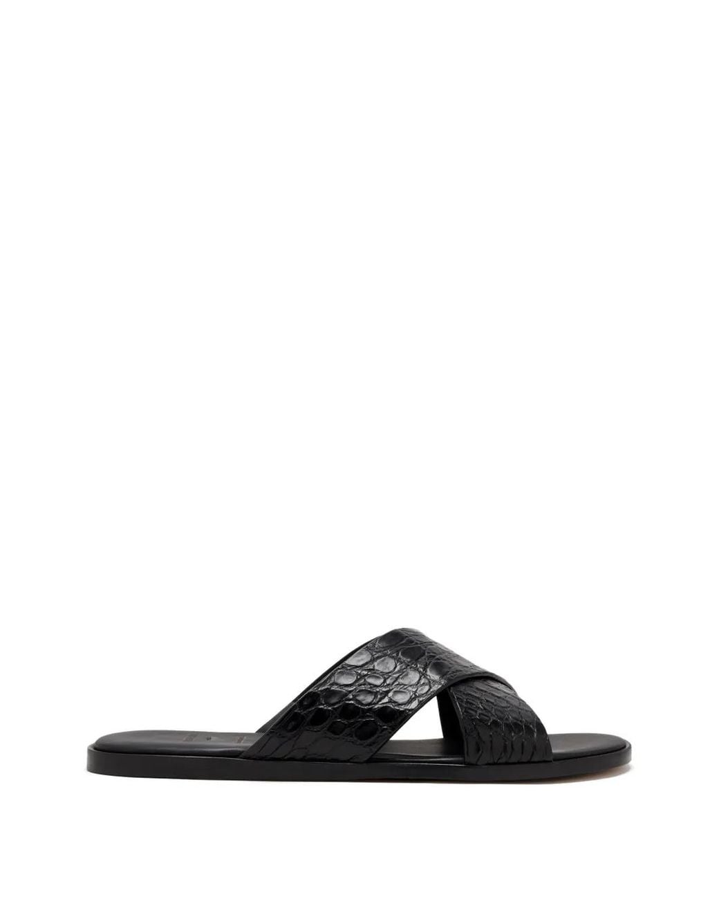 Magnanni Shoes Black Criss-Cross Sandals for men