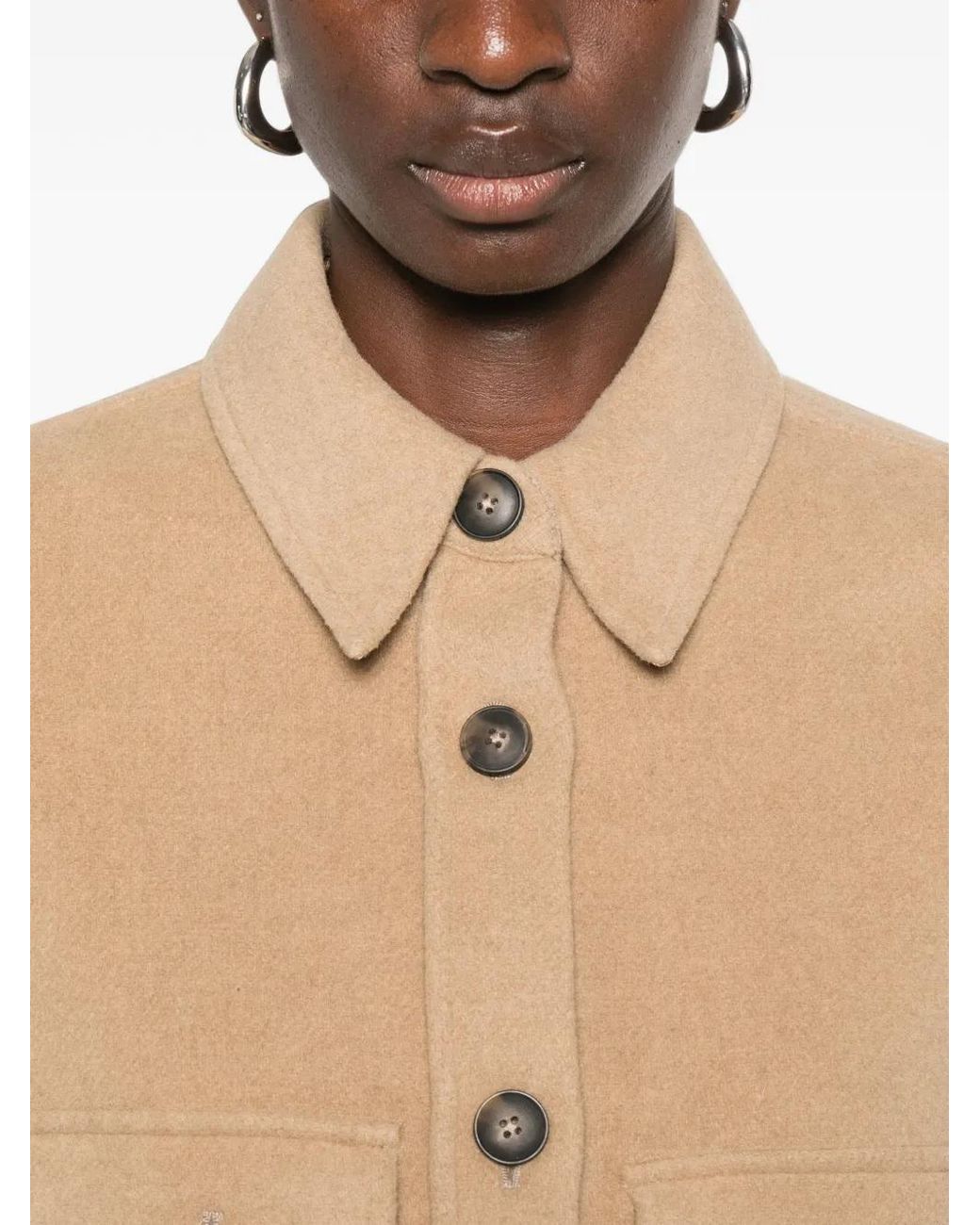 Closed Natural Button-Up Shirt Jacket