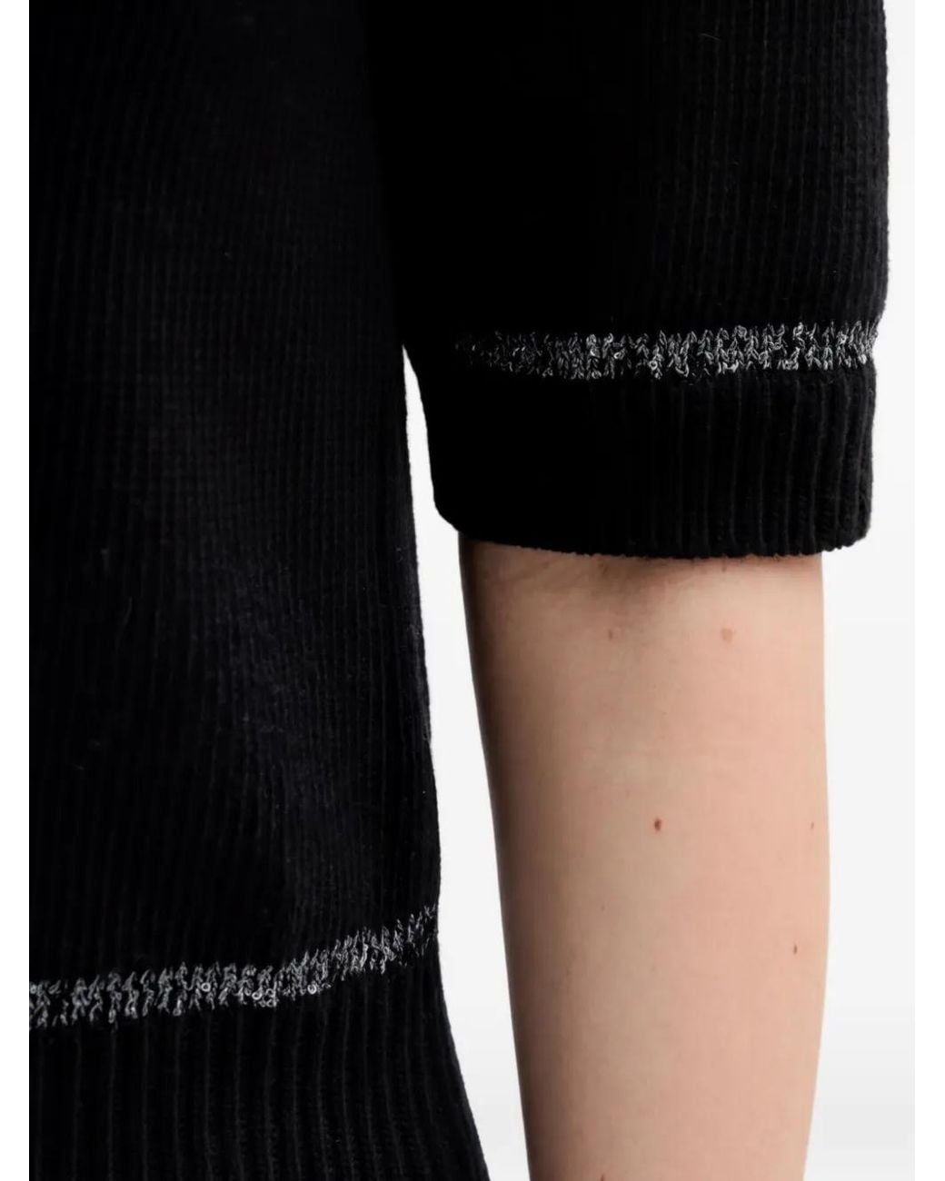 Benetton Black Short-Sleeve Sweater