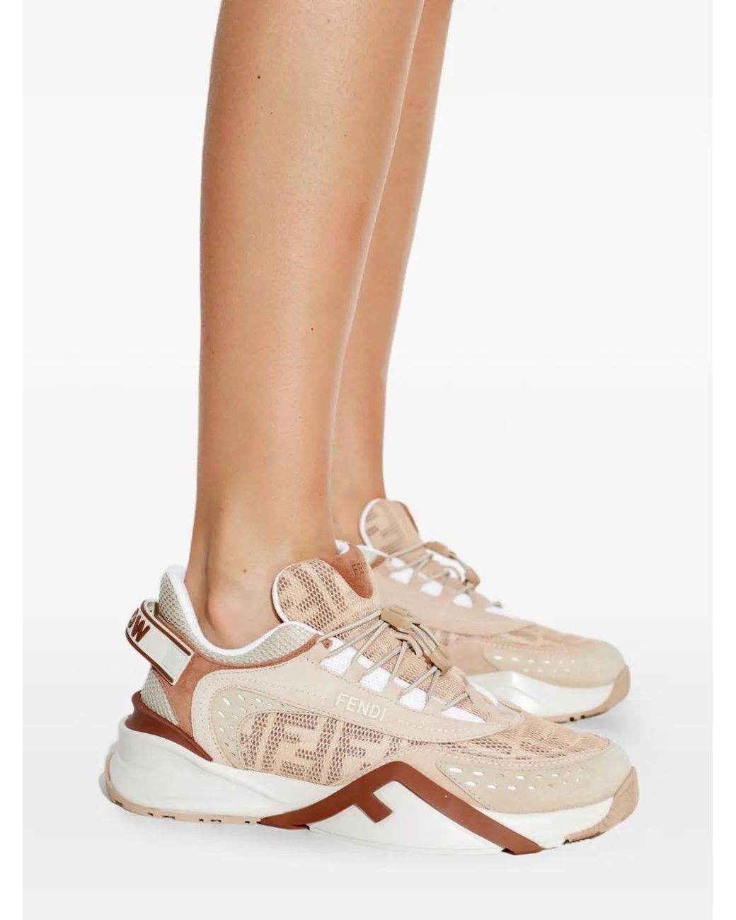 Fendi Pink Flow Leather-Panelled Sneakers
