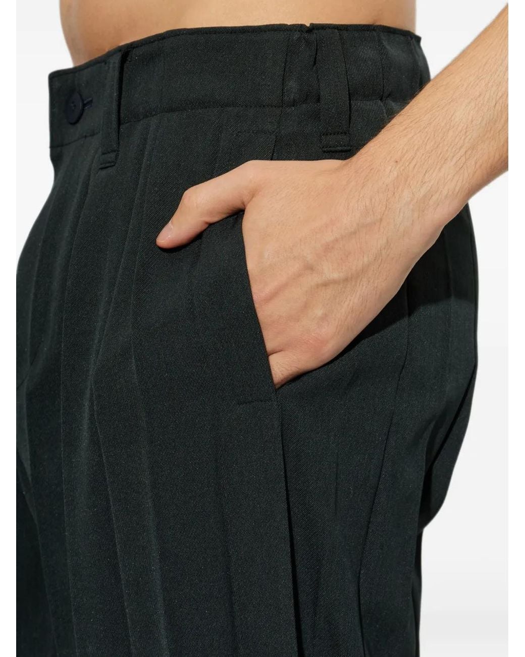 Homme Plissé Issey Miyake Black Edge Ensemble Pleated Tapered Trousers for men