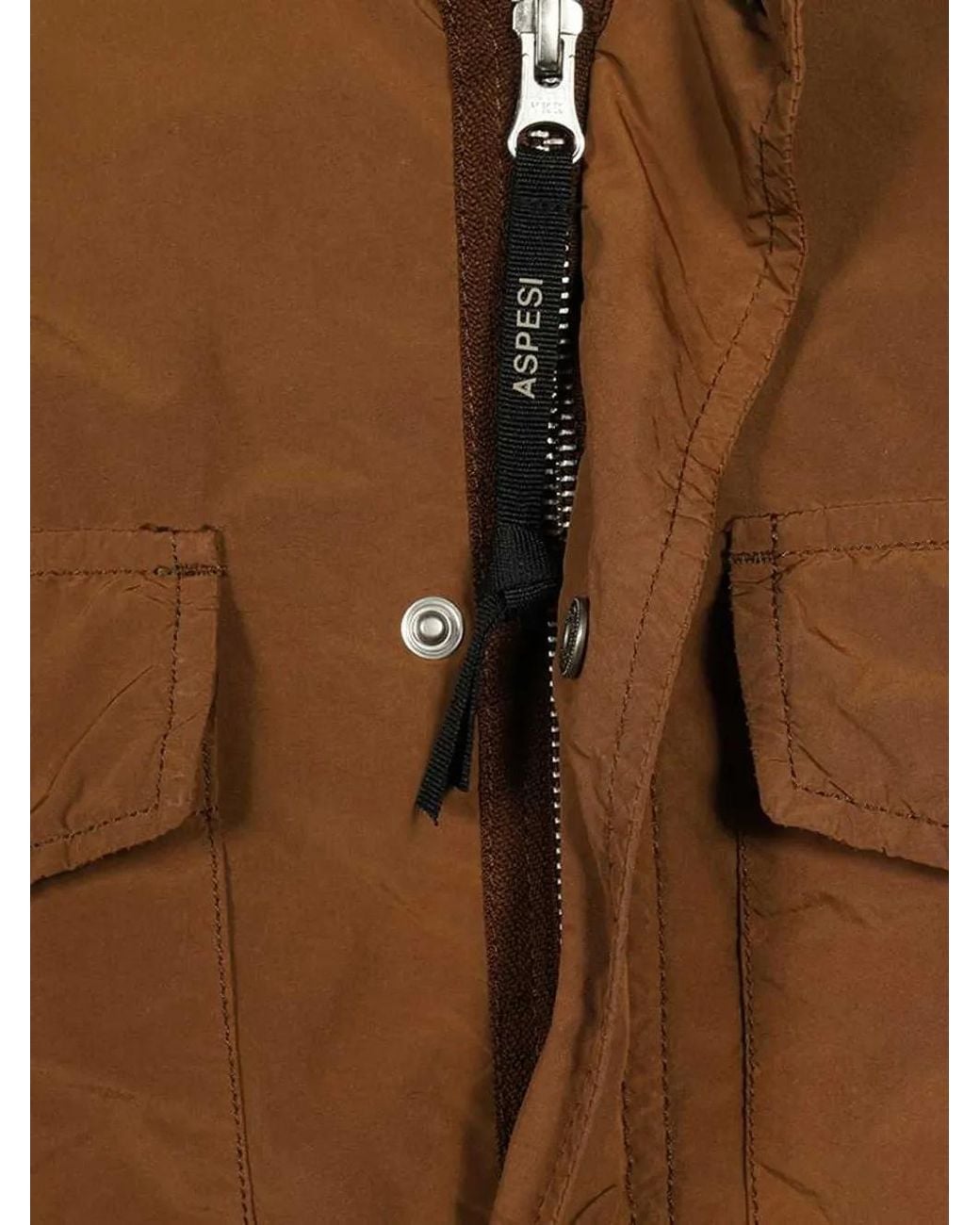 Aspesi Brown Multi-Pocket Field Jacket for men