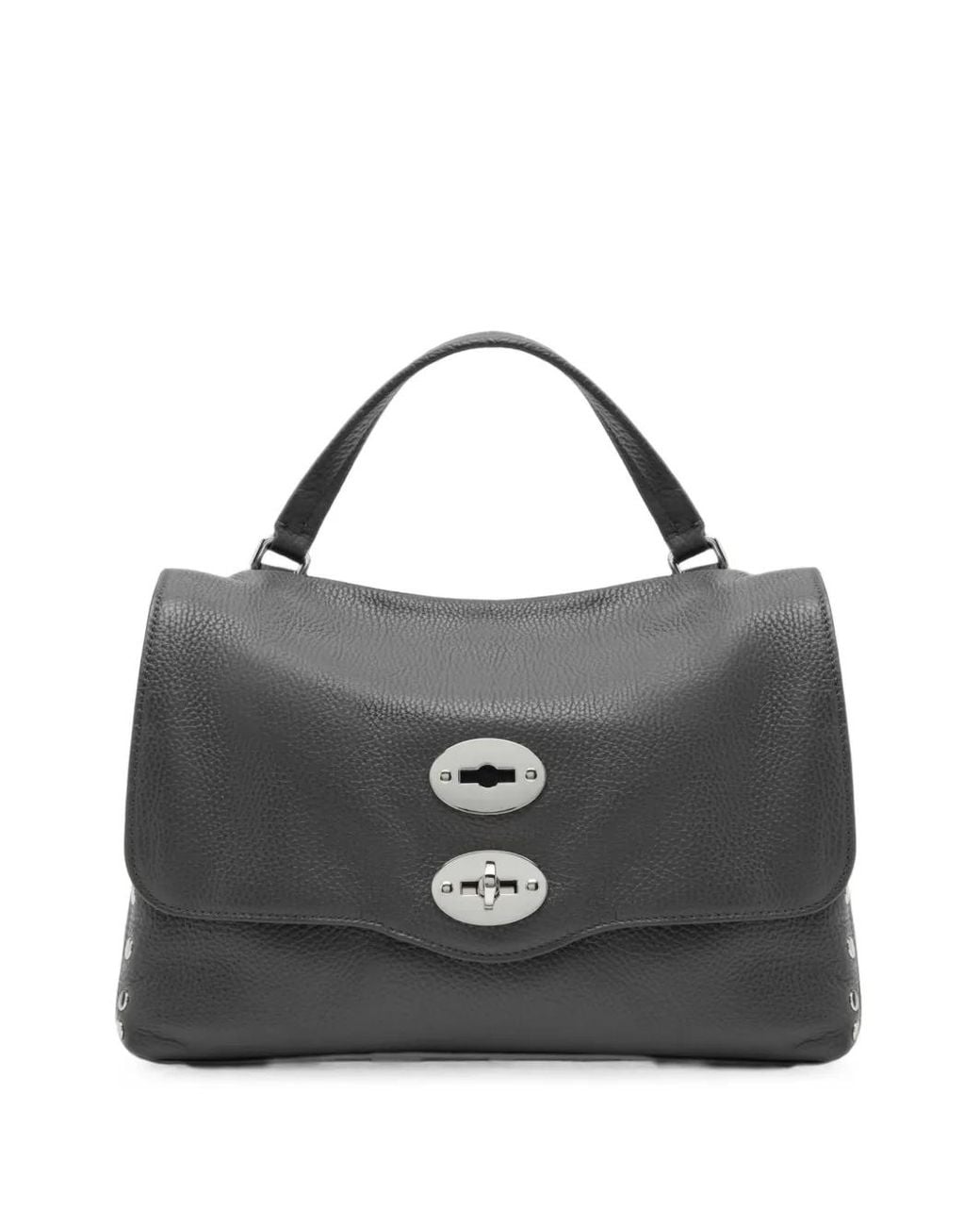 Zanellato Black Postina Studded Leather Shoulder Bag