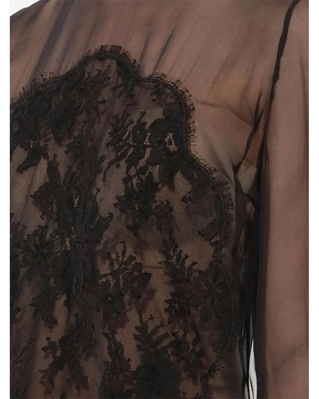 Givenchy Black Podium Lace-Panel Blouse