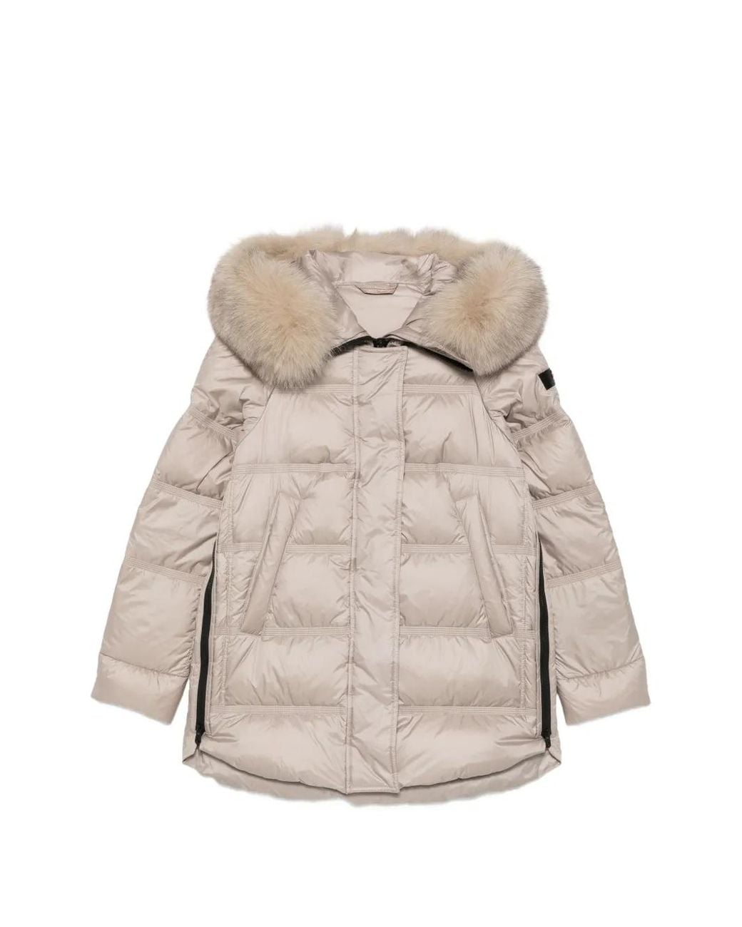 Peuterey Natural Fur-Trim Quilted Coat