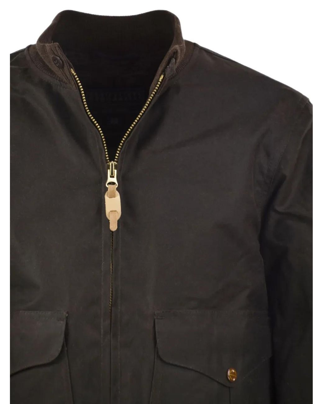 Ceccarelli Black Waxed-Cotton Bomber Jacket for men