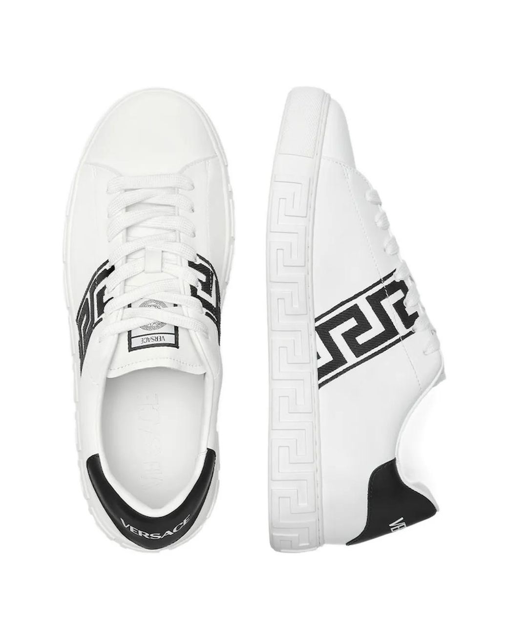 Zapatillas con bordado Greca Versace de hombre de color White