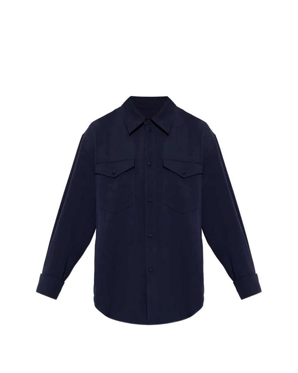 KENZO Blue Chemise Boutonnée À Poche À Rabat