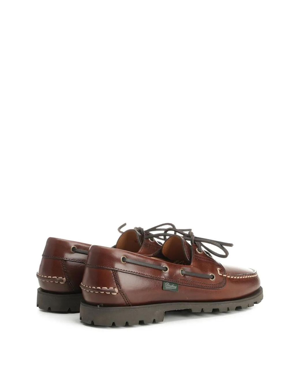 Paraboot Brown Laced Stitched Loafers for men