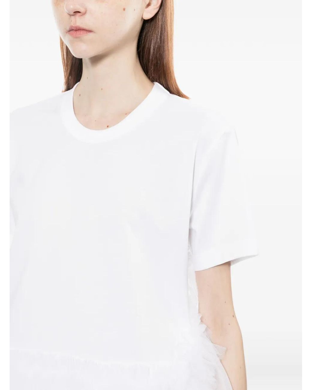 Noir Kei Ninomiya White Ruffled T-Shirt