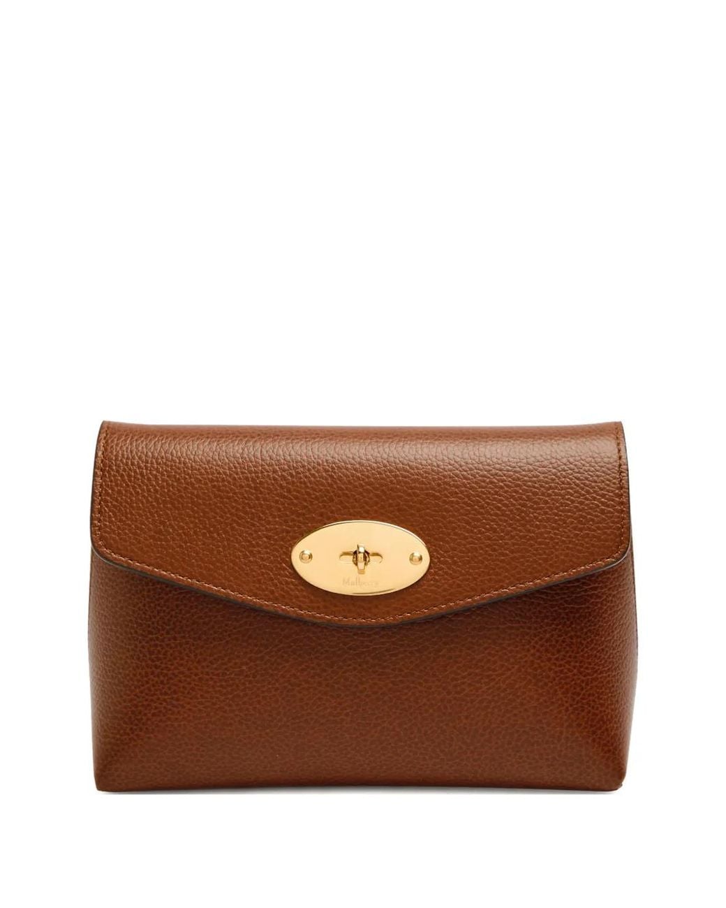 Mulberry Brown Darley Textured Turn-Lock Pouch
