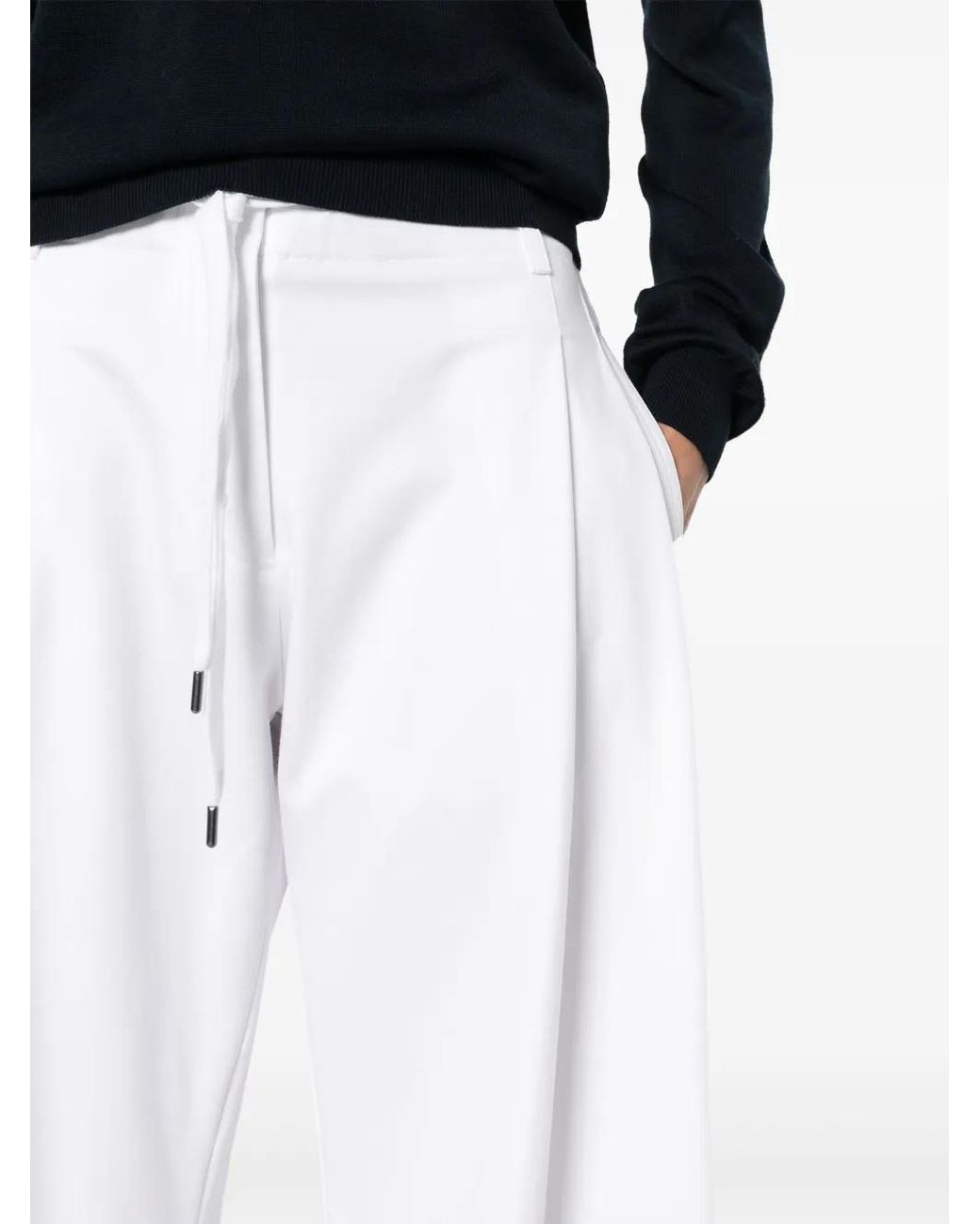 Brunello Cucinelli White Couture Interlock Trousers