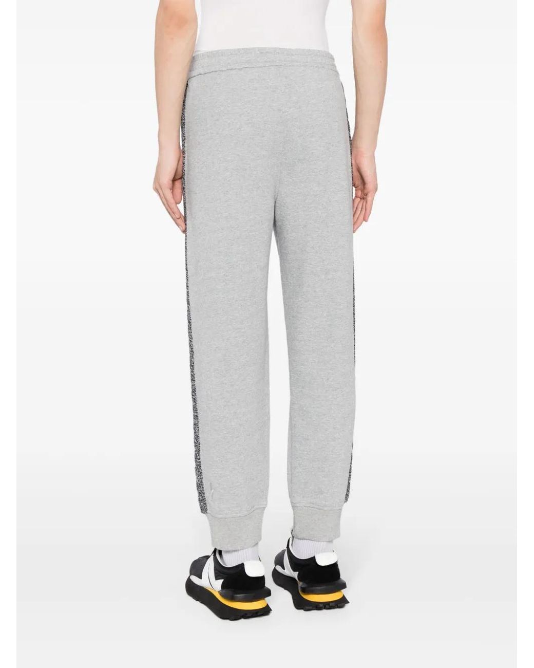Neil Barrett Gray Striped Low-Rise Track Pants for men