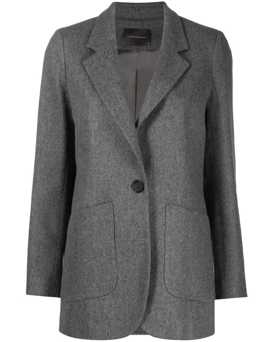 Lorena Antoniazzi Gray Mélange-Effect Single-Breasted Blazer