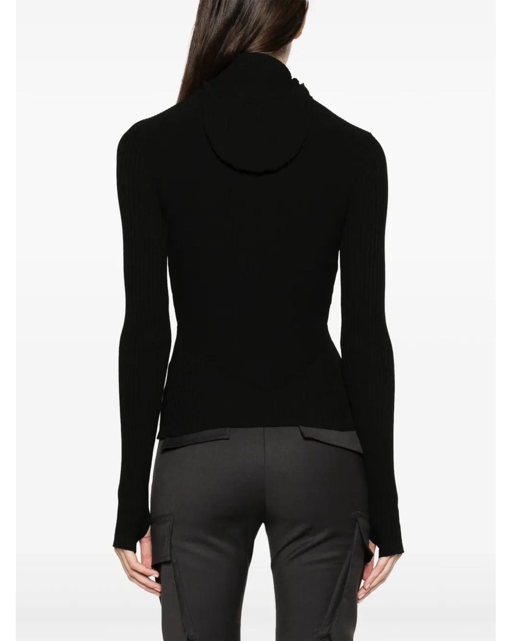 ANDREADAMO Black Gerippter Pullover