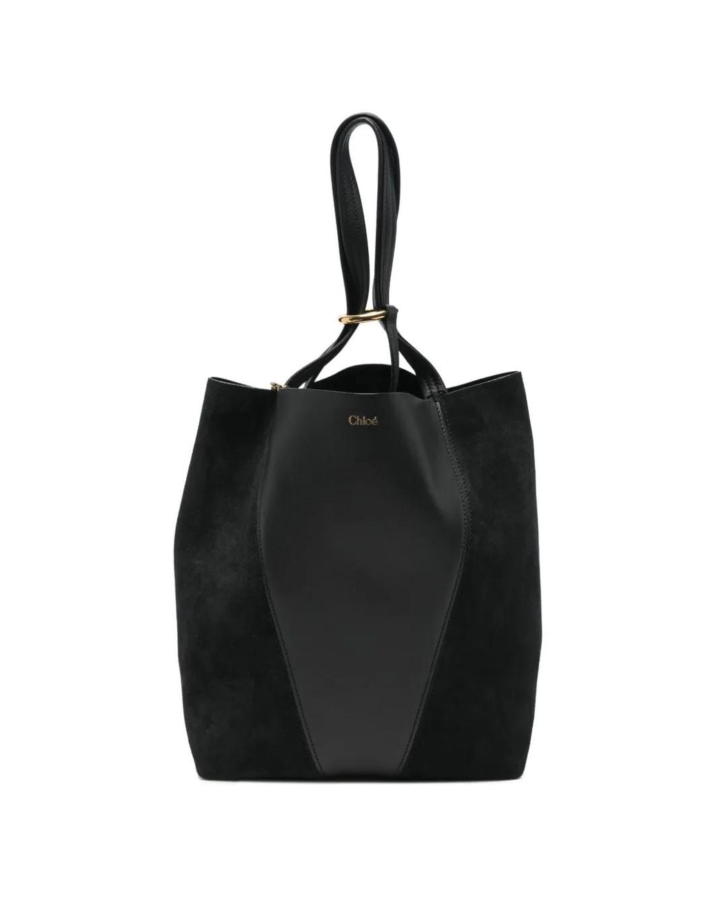 Chloé Black Medium Spin Leather Shoulder Bag