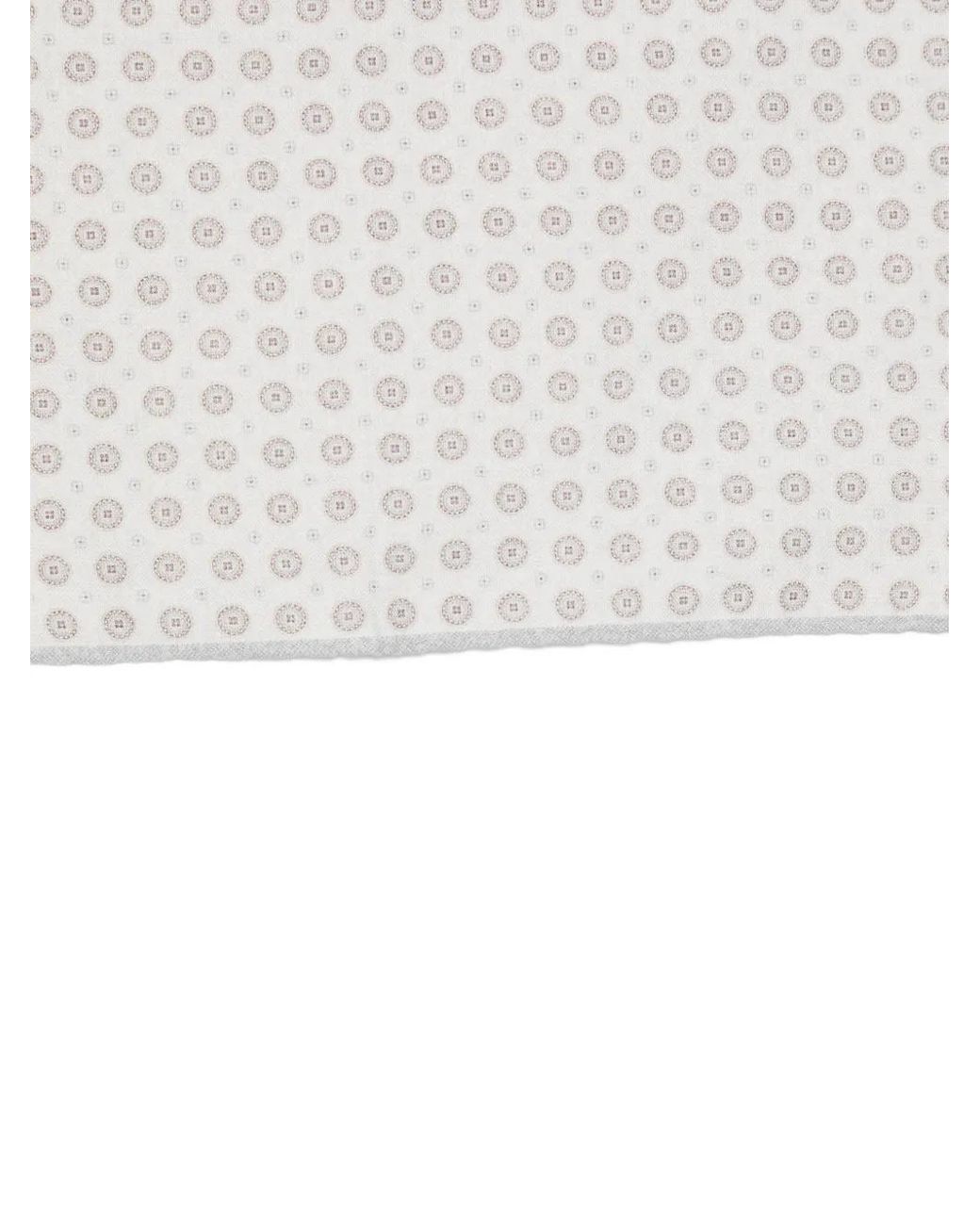 Eleventy White Geometric-Print Pocket Square for men