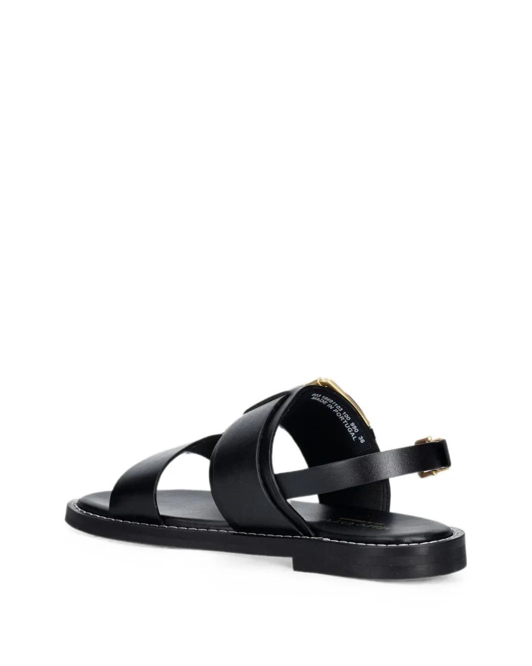 Marc O' Polo White Buckle-Fastening Leather Sandals