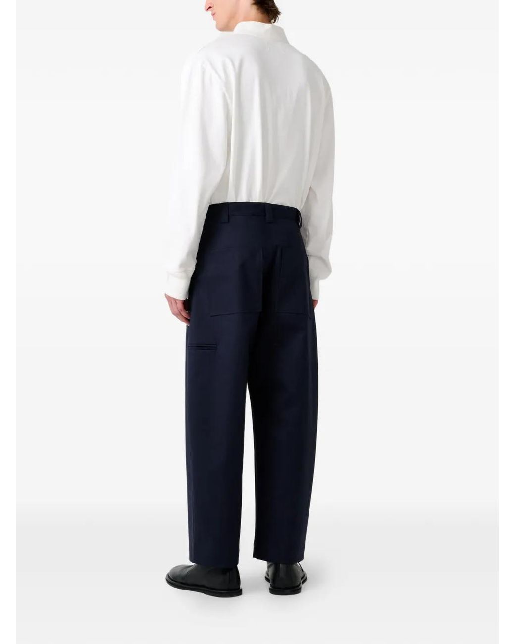 Studio Nicholson White Polo Alyk À Design Nervuré for men
