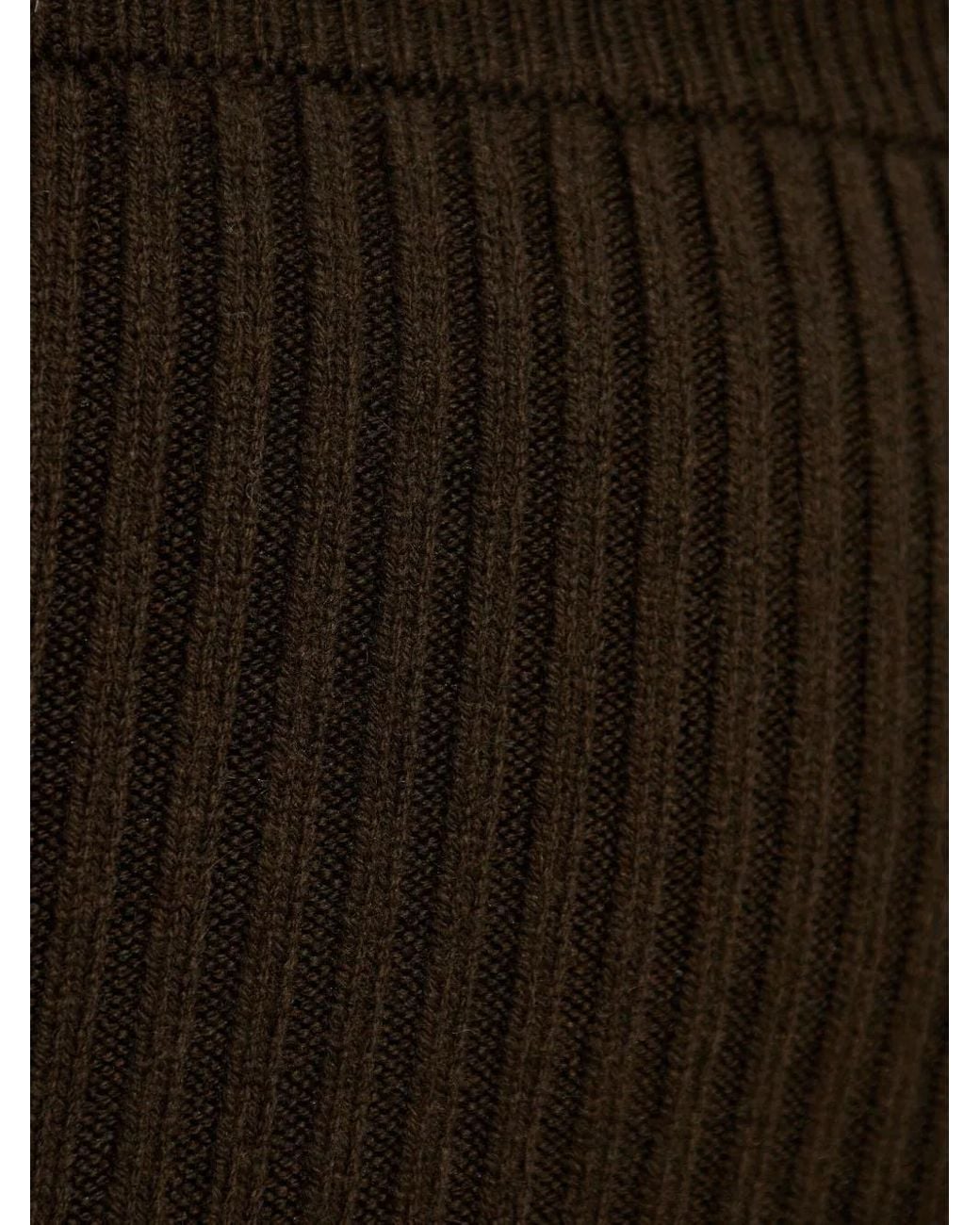 Max Mara Brown Boris Ribbed Midi Skirt