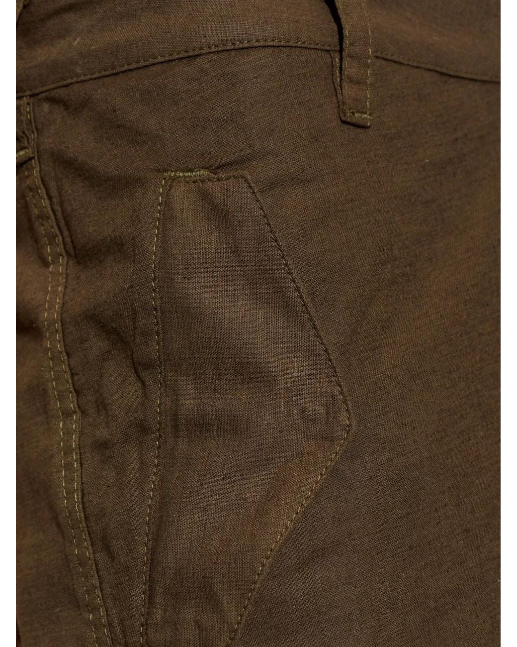 Rhude Natural Drawstring Cargo Trousers for men