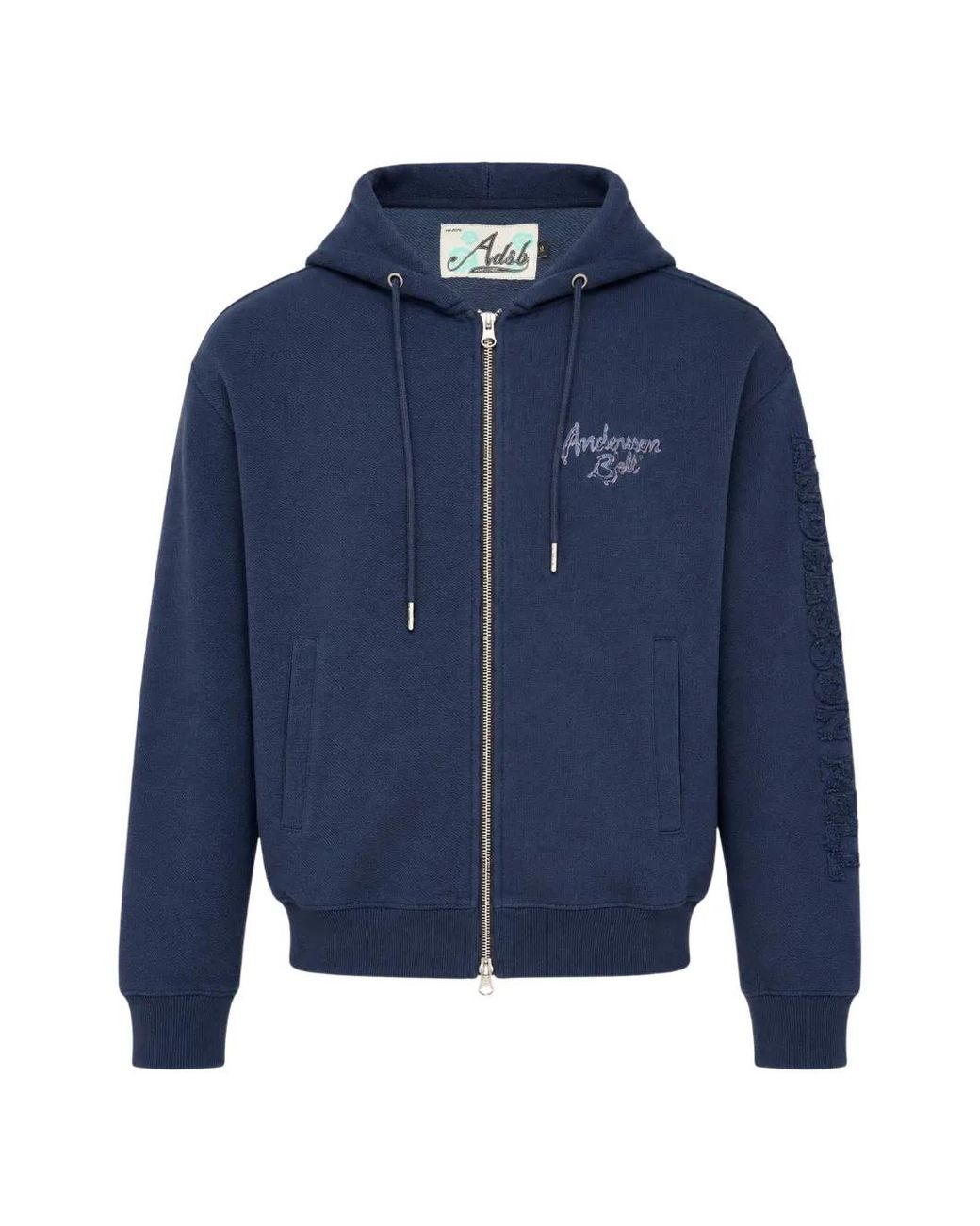 ANDERSSON BELL Blue Patchwork Logo-Embroidered Hoodie