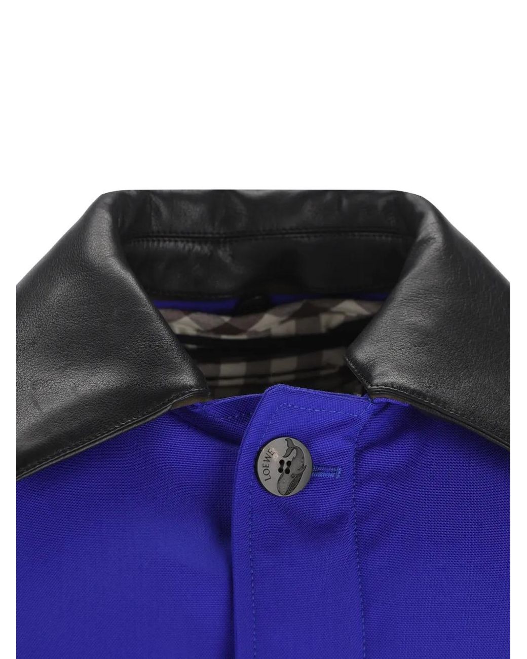 Loewe Blue Logo-Patch Contrast-Trim Jacket for men