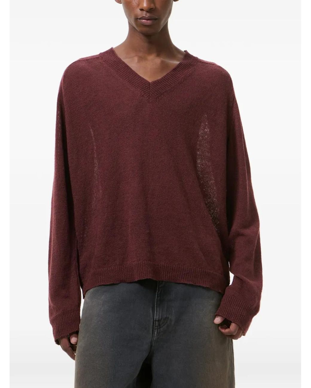 Our Legacy Purple Rue V-Neck Sweater for men