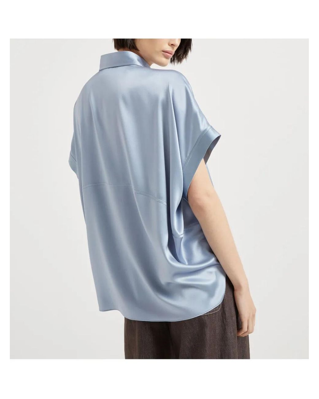 Camisa Con Botones Brunello Cucinelli de color Blue