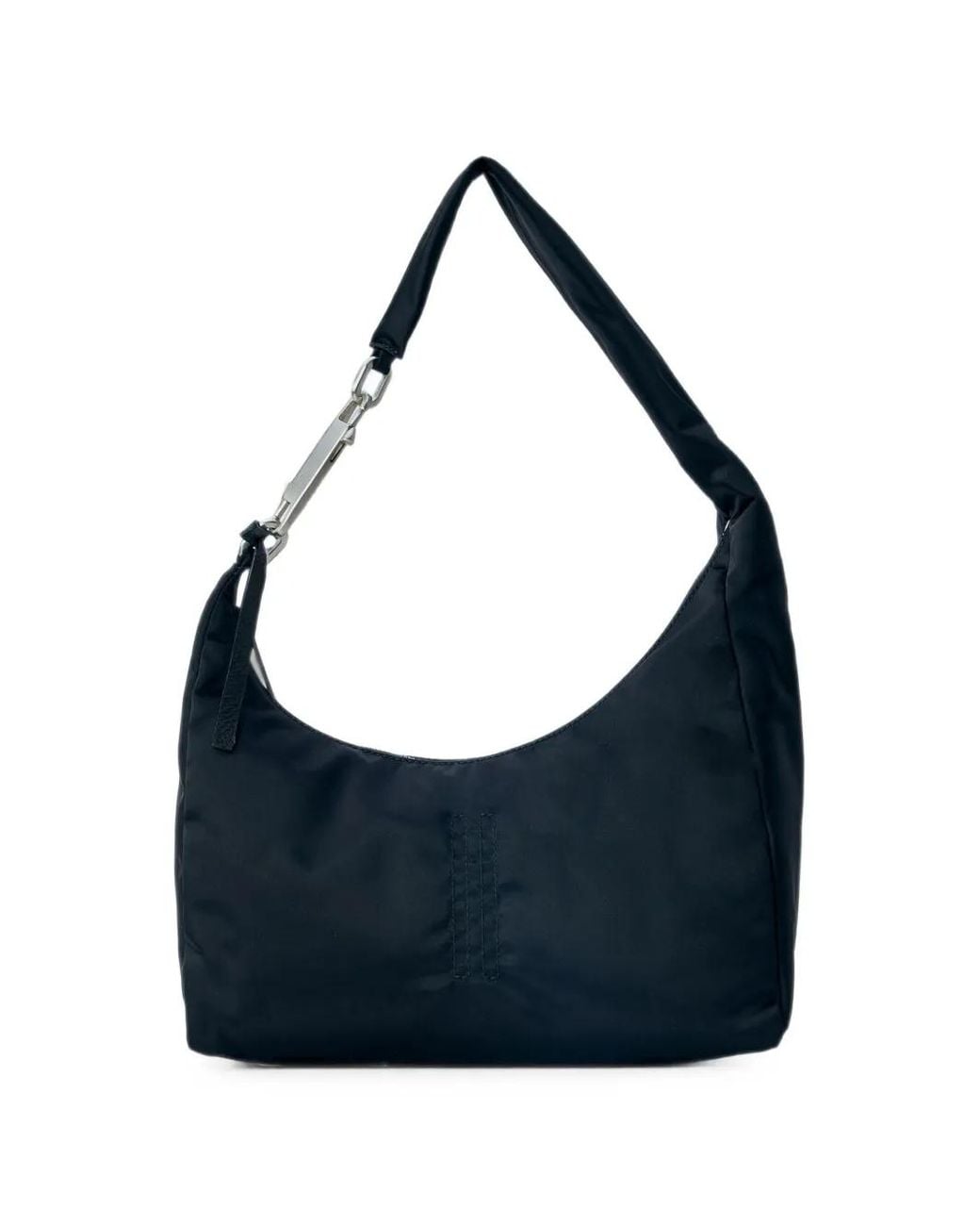 Rick Owens Blue Small Gemini Satin-Finish Curved Shoulder Bag