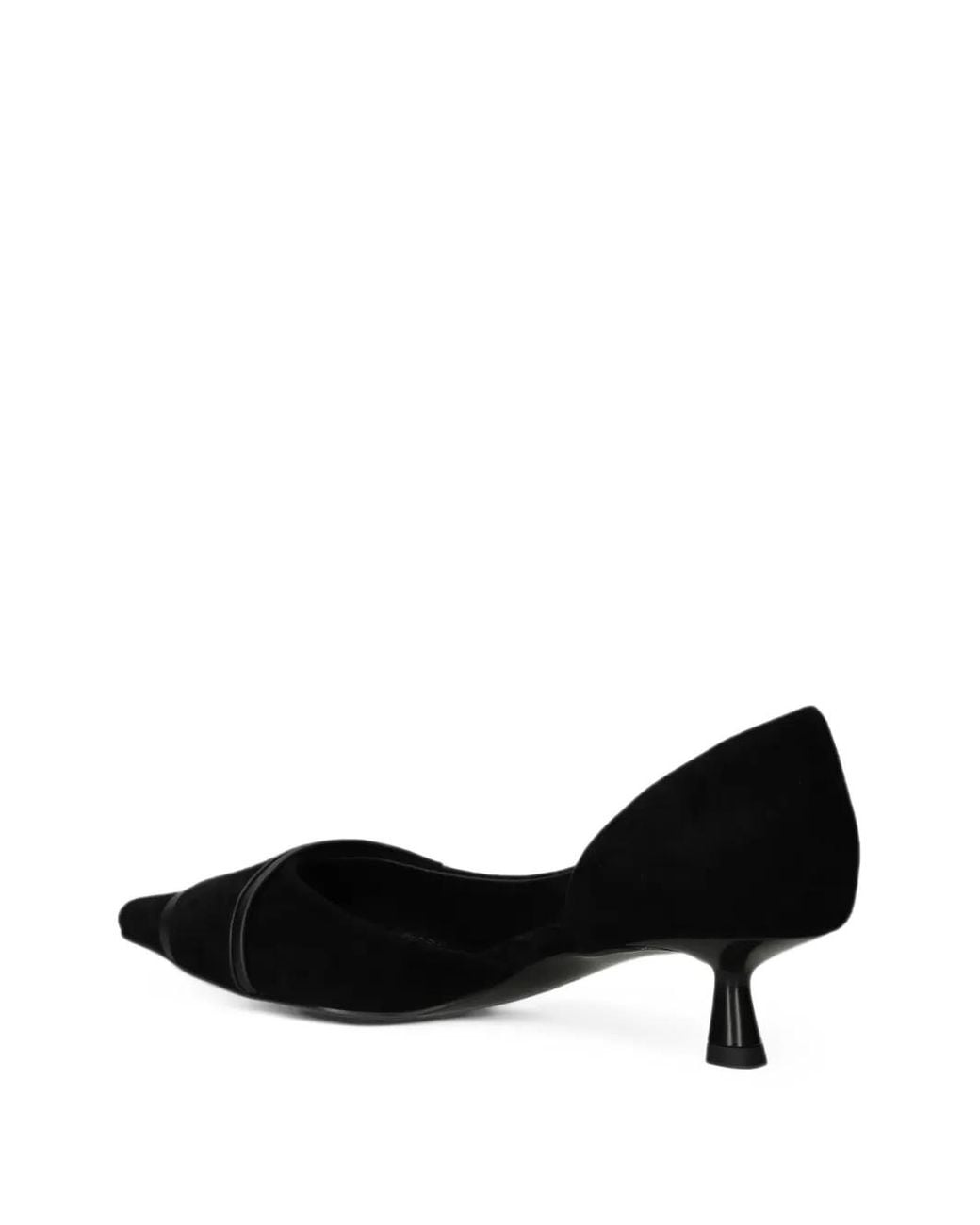 Bibi Lou Black Buckle-Detail Pointed-Toe Pumps