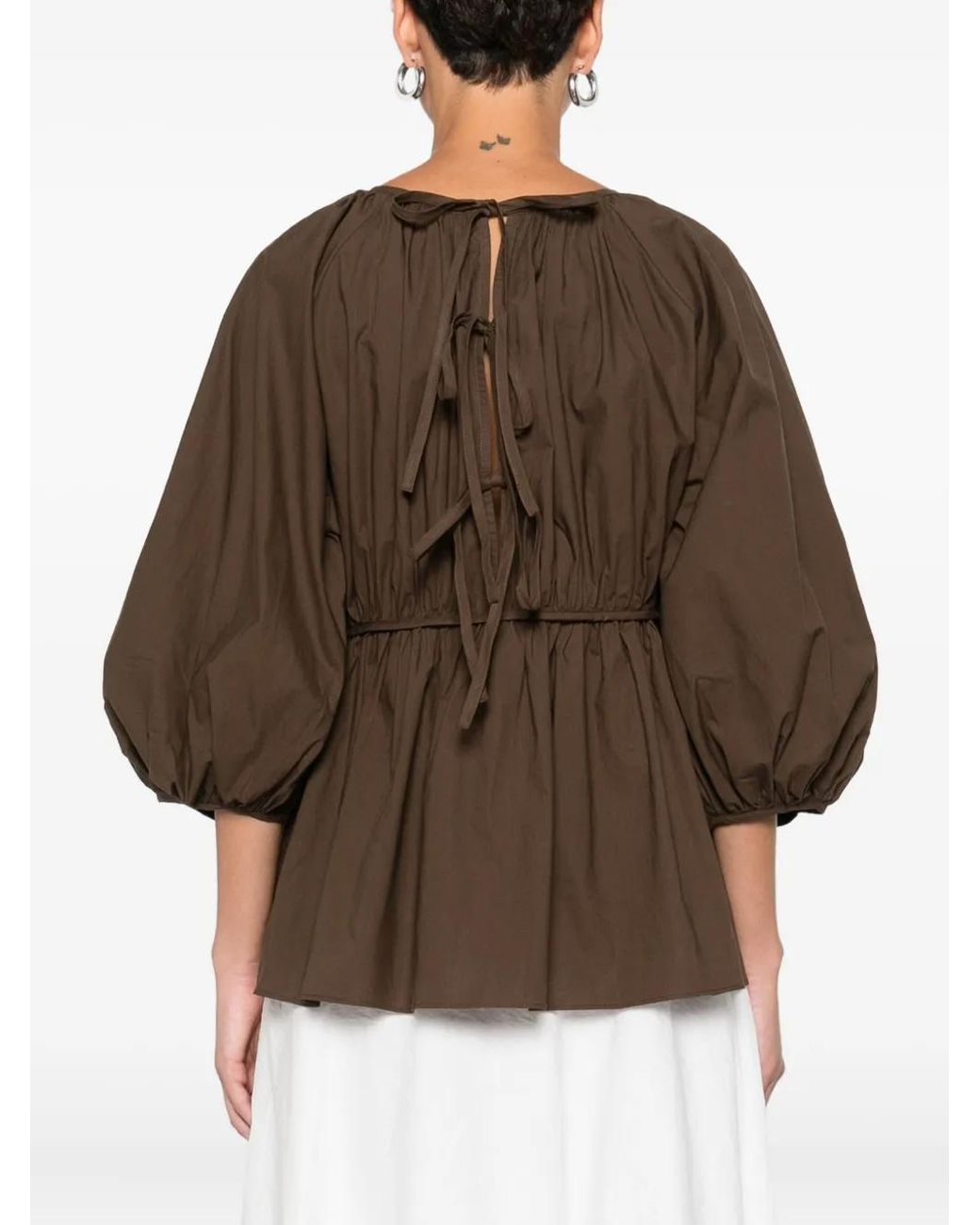 CECILIE BAHNSEN Brown Cotton Blouse