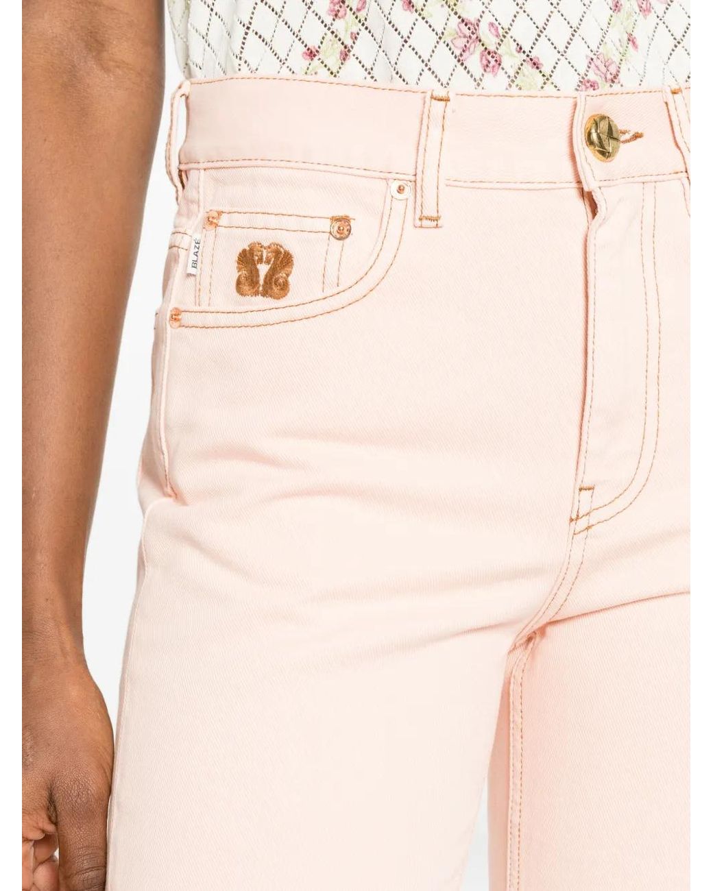 Blazé Milano Pink Emblem Straight Jeans