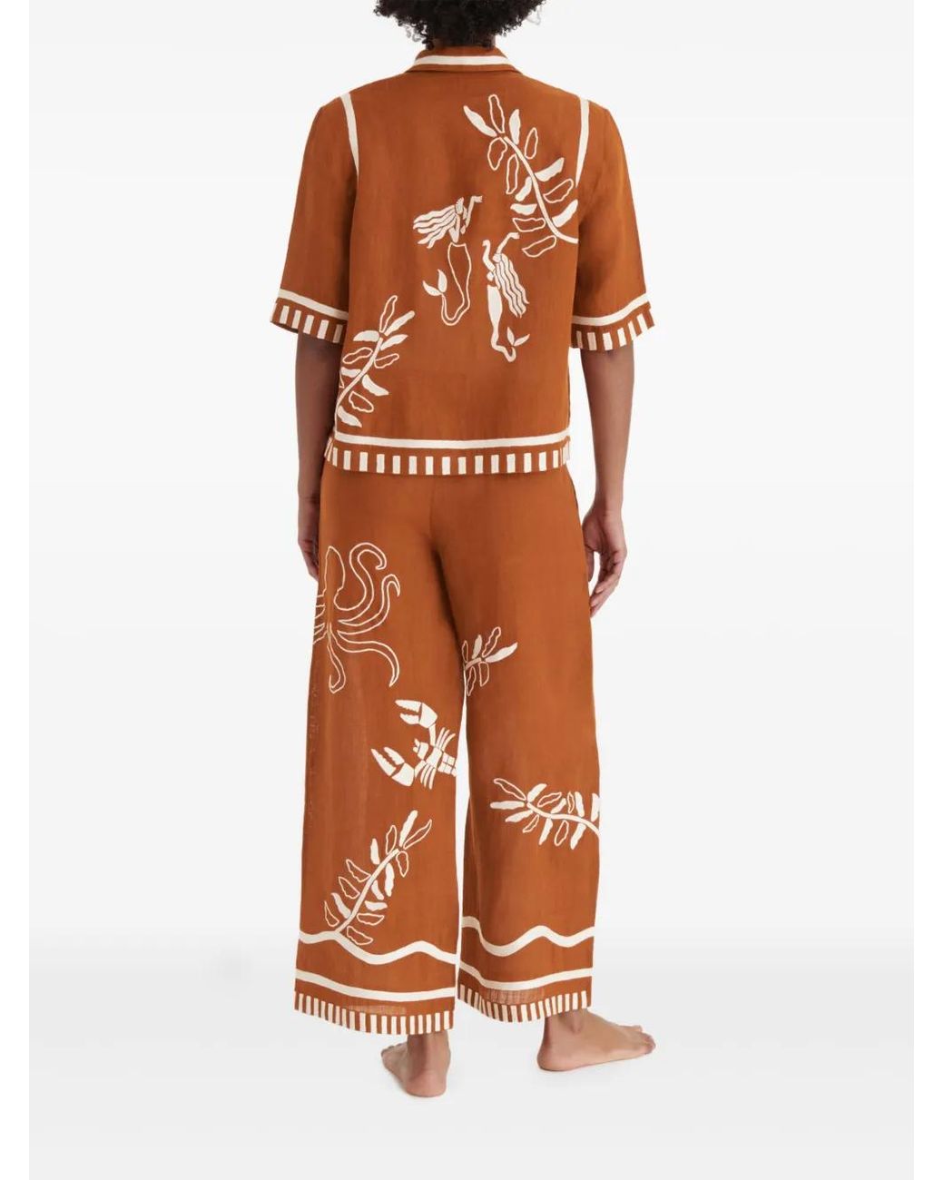 Eres Brown Crab Button-Up Shirt