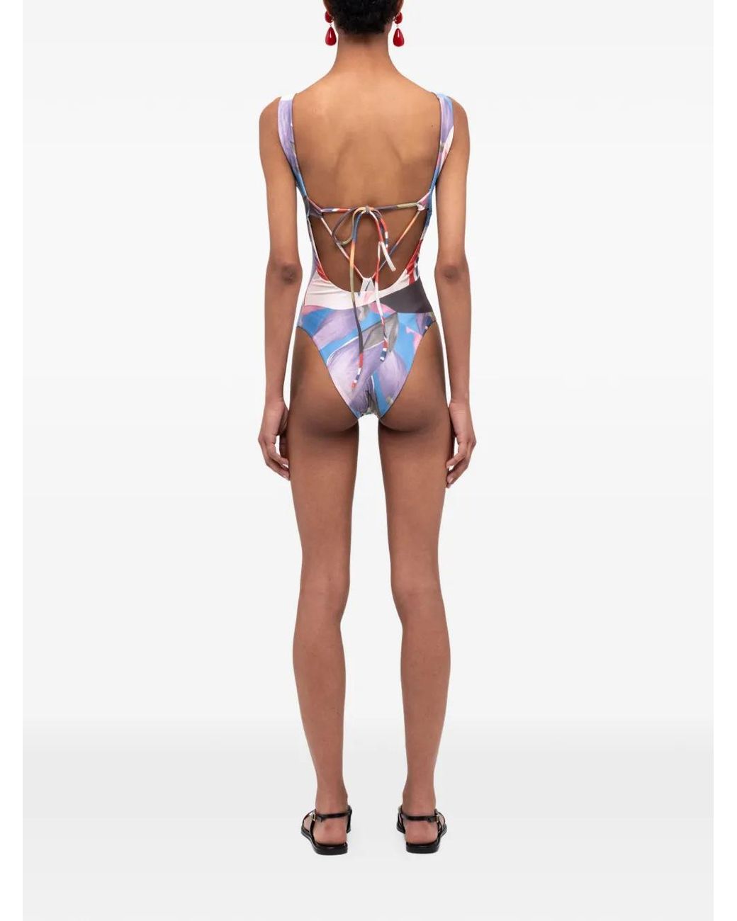 Donde Esteban Blue Palenque Flores One-Piece Swimsuit