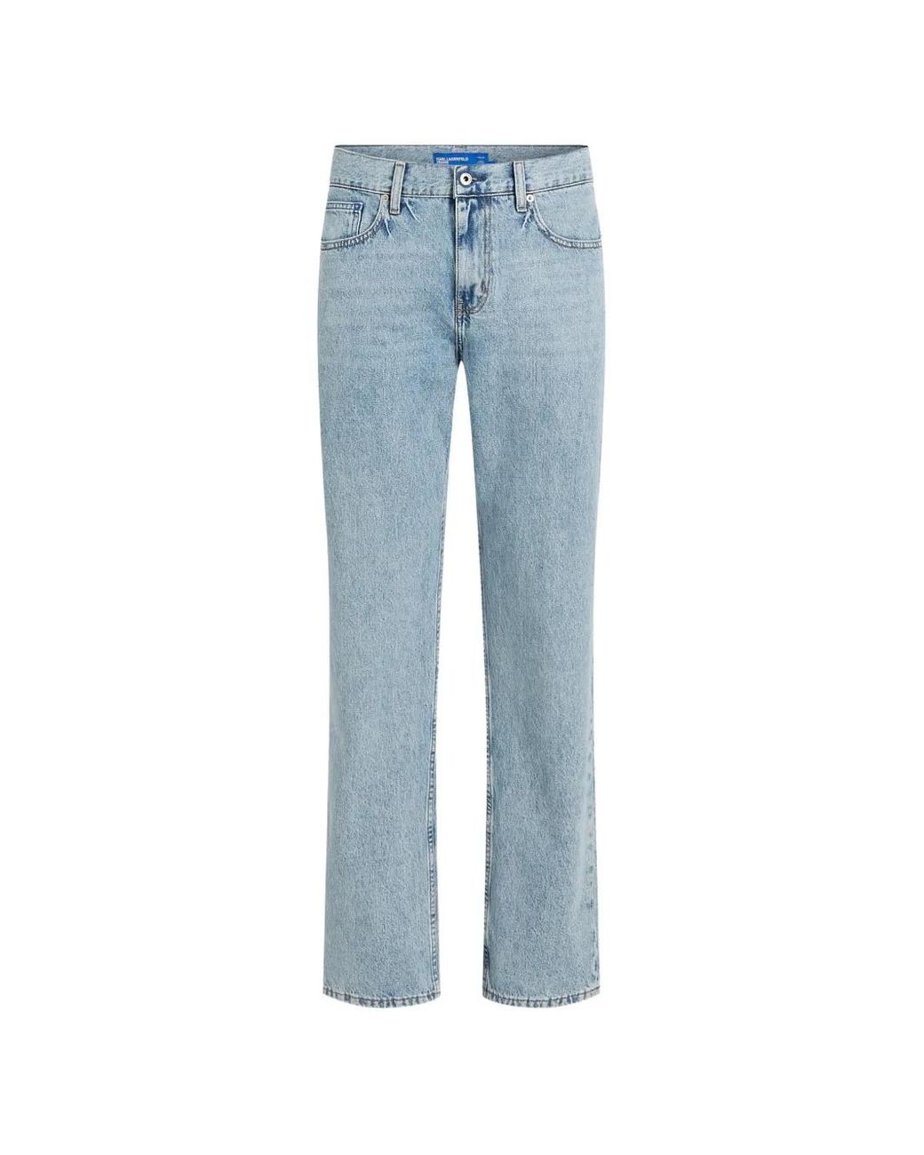 Karl Lagerfeld Blue Acid Wash Straight Jeans for men