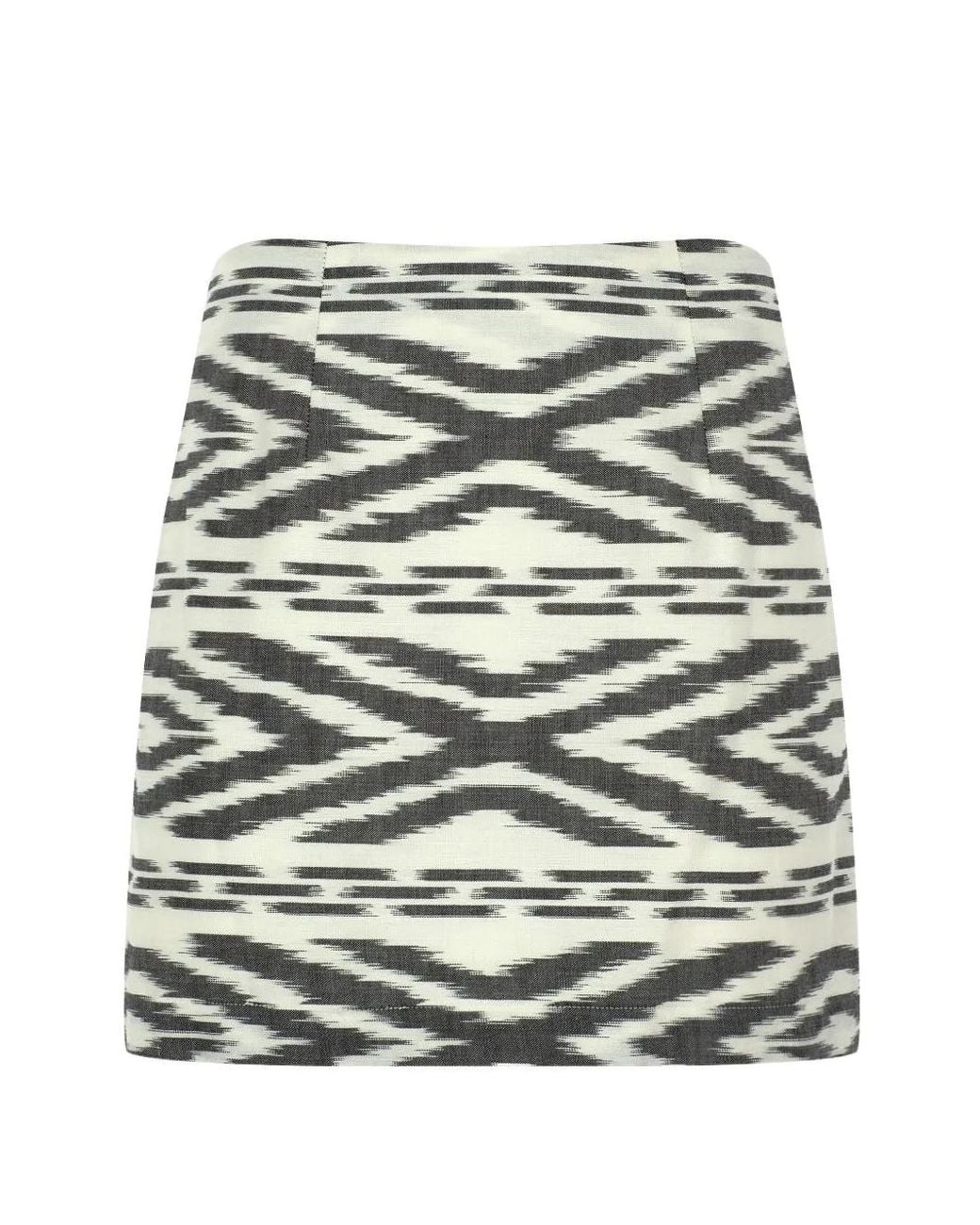 Punicana Gray Tiri Geometric-Print Mini Skirt