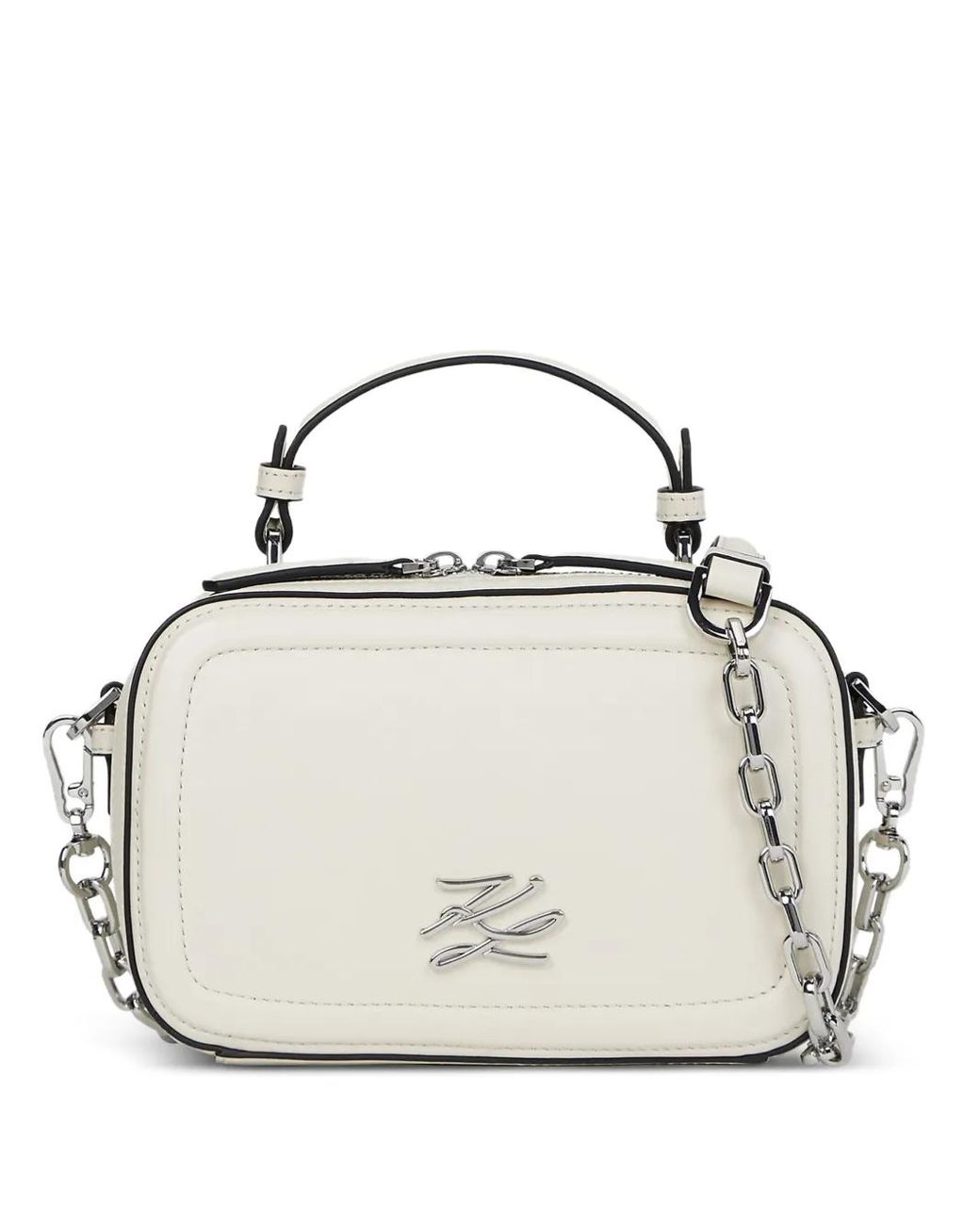 Karl Lagerfeld Metallic Chain-Strap Crossbody Bag