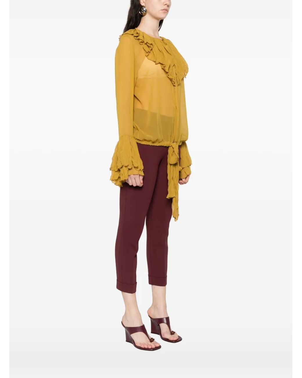 Occleus Yellow Macy Ruffled Blouse