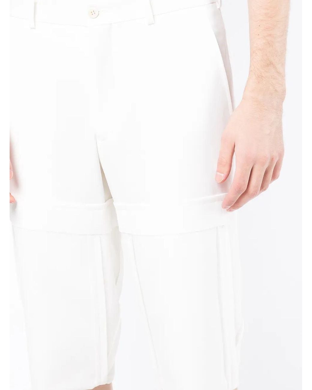 Comme des Garçons White Cropped Tailored Trousers for men