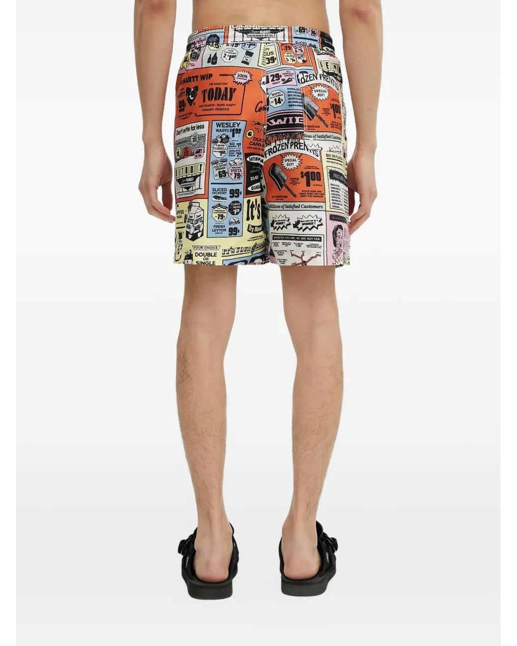 Carhartt Orange Graphic-Print Swim Shorts for men