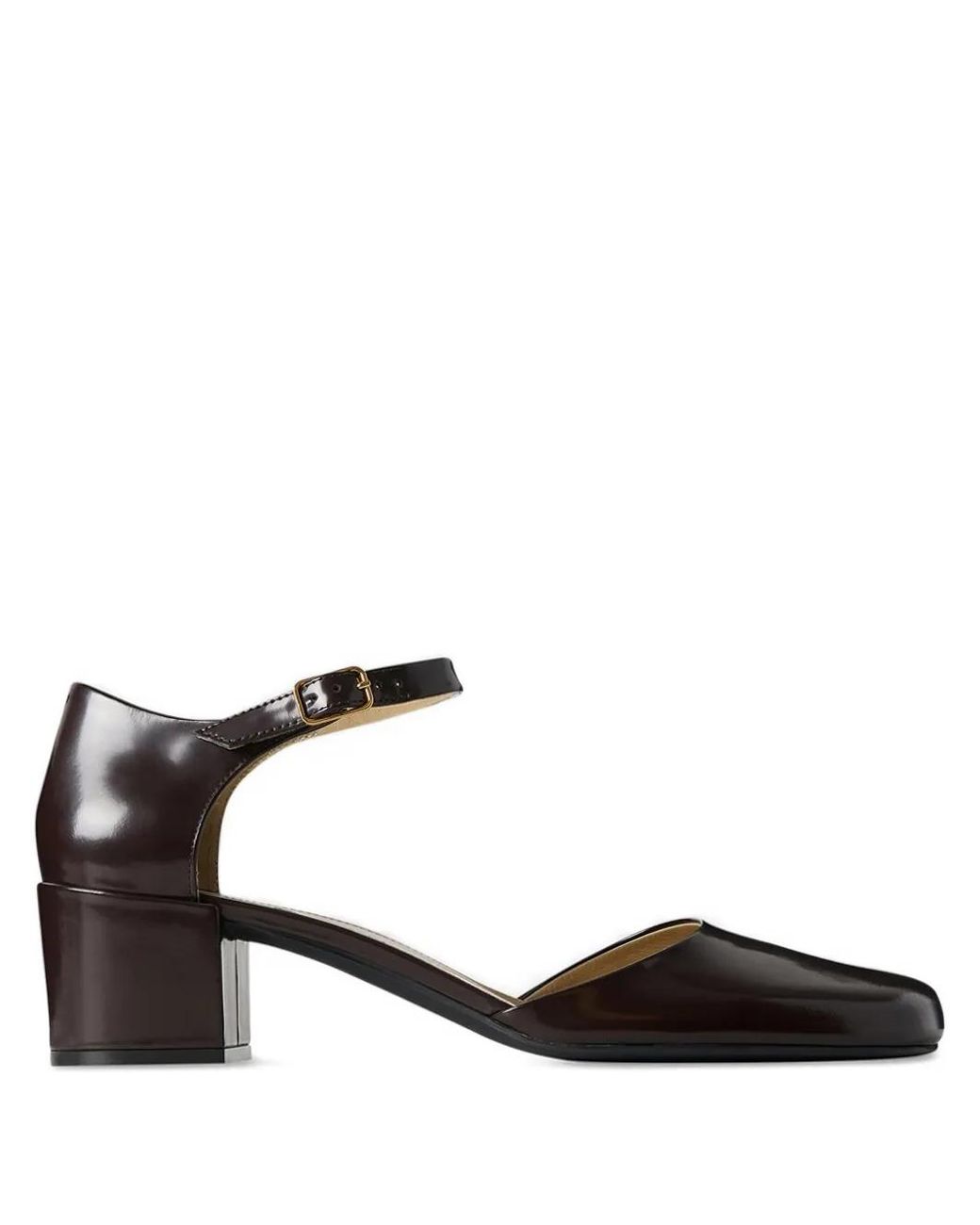 The Row Black Penelope Ankle-Strap Heeled Pumps