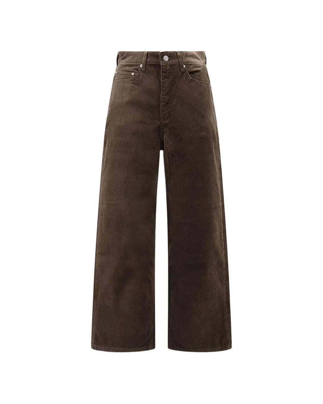 DUNST Brown Corduroy Wide-Leg Trousers