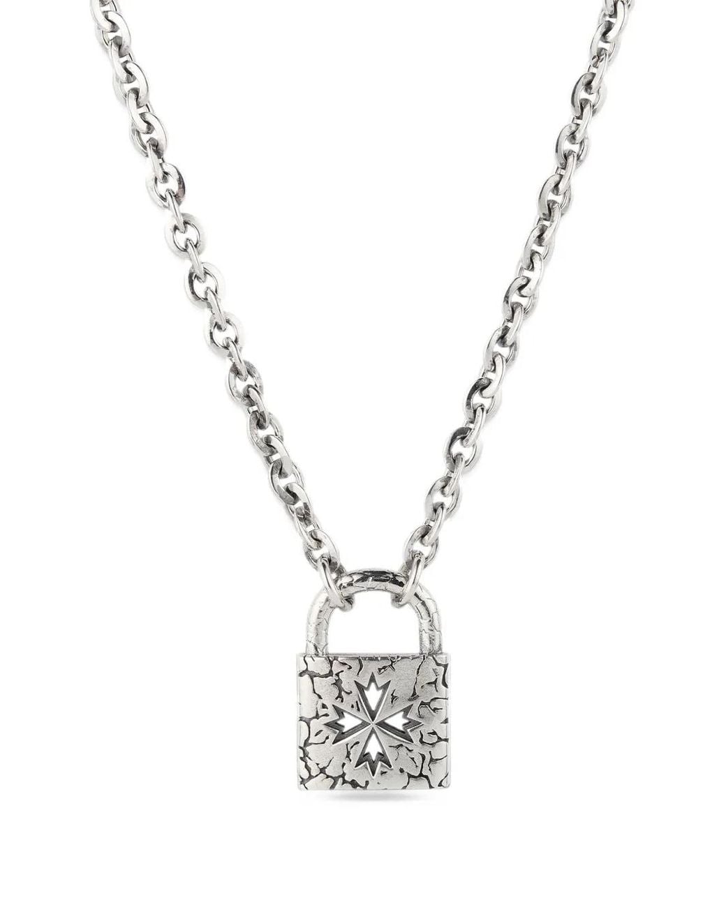 Emanuele Bicocchi Metallic Large Logo Lock Necklace