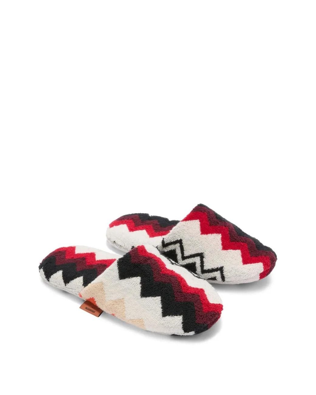 Missoni White Zigzag-Knit Slippers