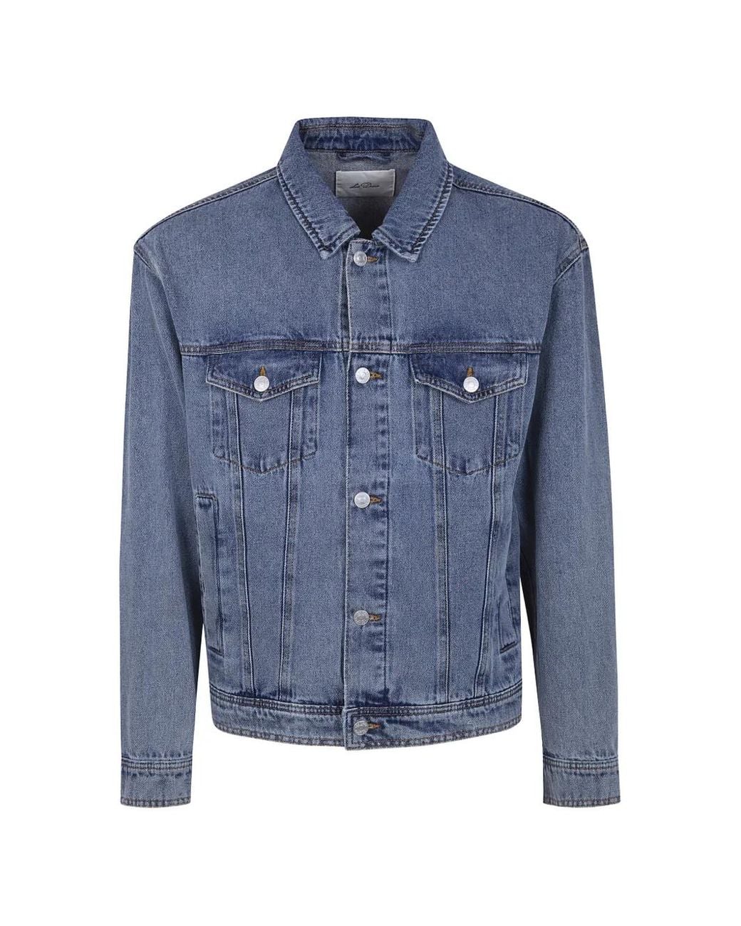 Les Deux Blue Buttoned Flap-Pocket Jacket for men