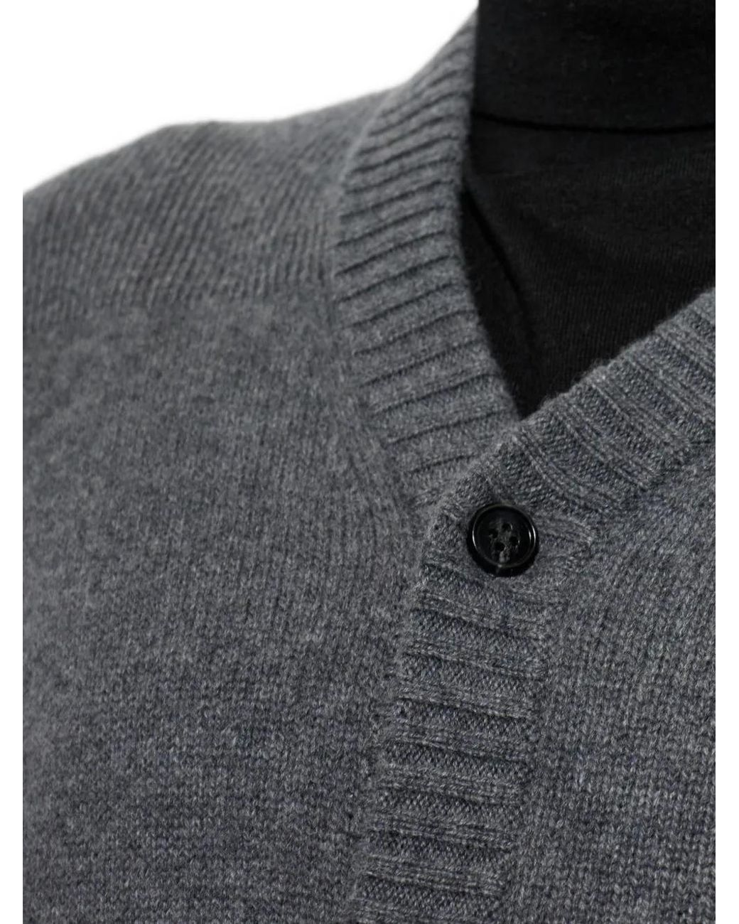 Lisa Yang Gray Fenris V-Neck Cardigan for men