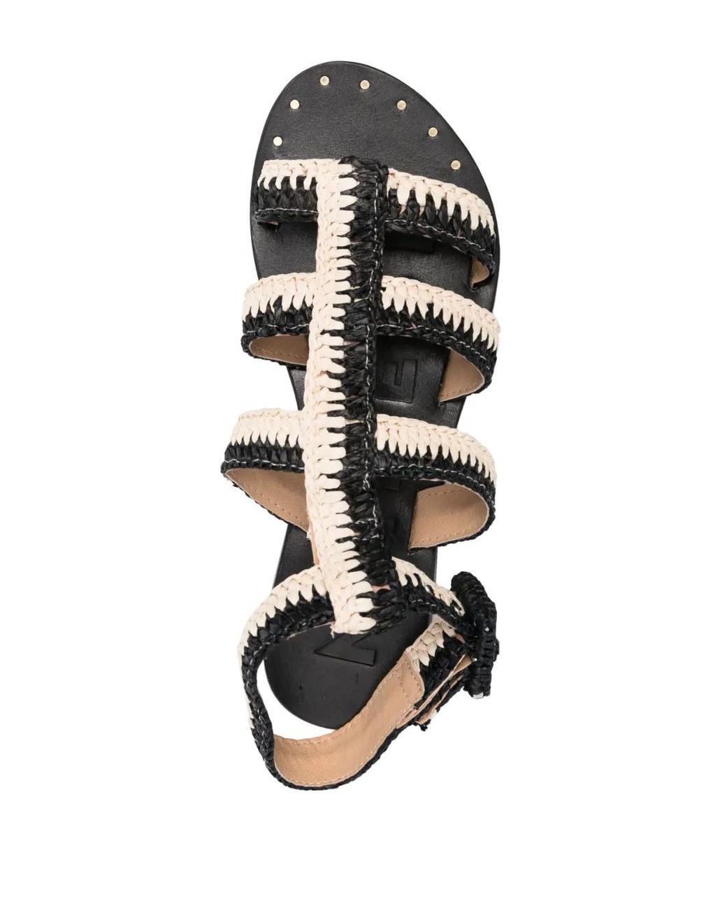 Manebí Black Gladiator Braided Sandals