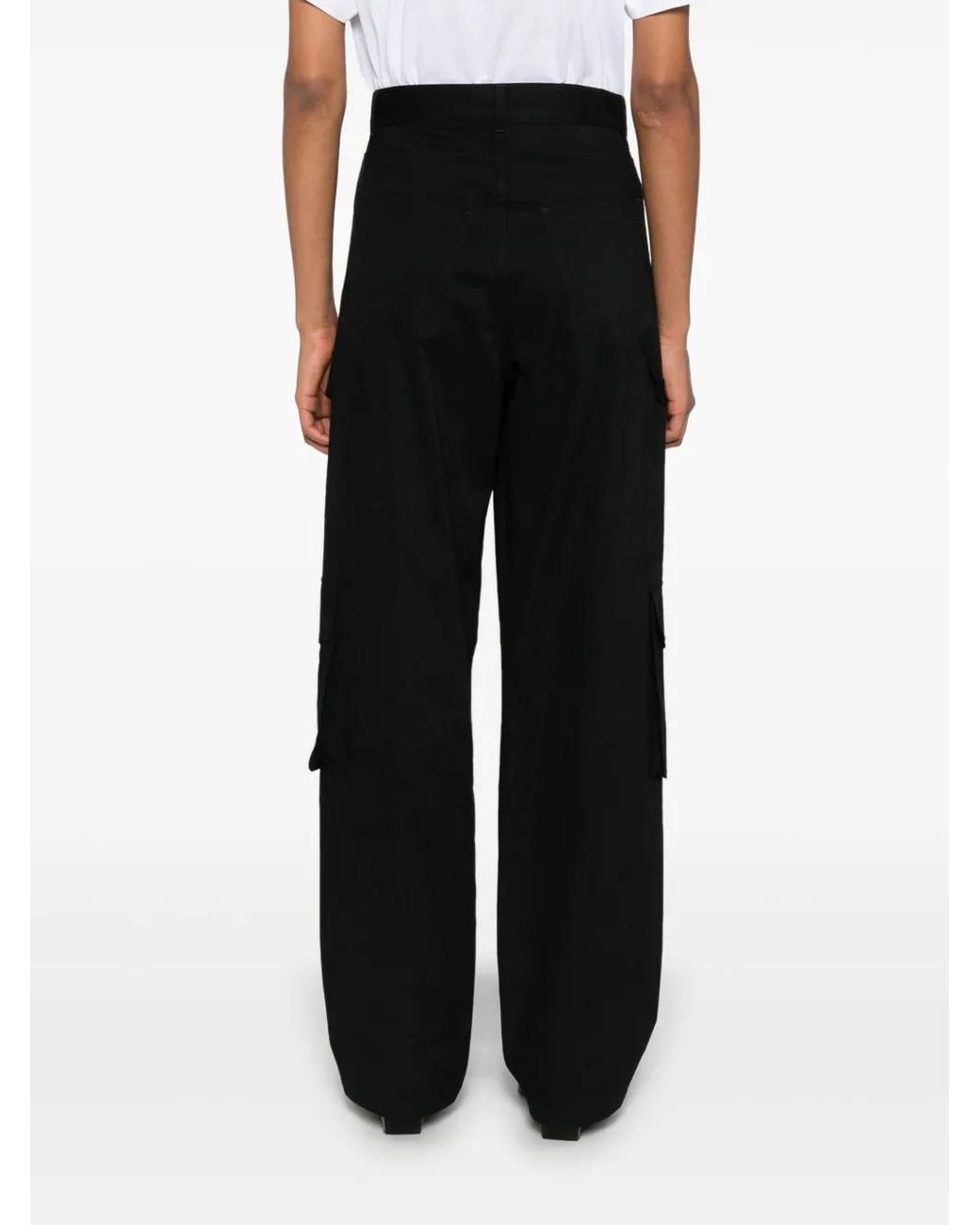 Moschino Black Gabardine-Weave Cargo Pants